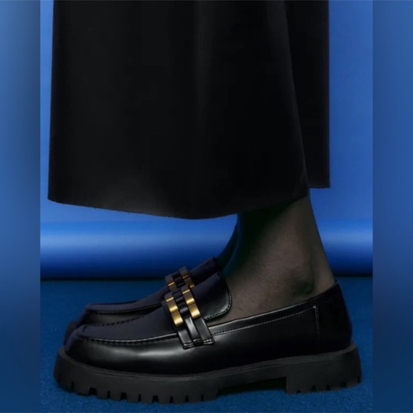 Zara Chunky Brass Lug Sole Loafer - Picture 8 of 9